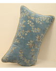 Opaline velvet cushion cover with gold work, lurex details, and twisted cord piping for elegant home decor.