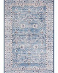 Sky Bloom – Blue Floral Printed Rug