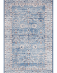 Sky Bloom – Blue Floral Printed Rug