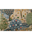 Bough cushion with intricate tree and floral design in vibrant colors, featuring French knots and a natural aesthetic.