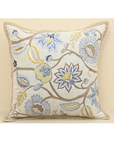 Decorative 18x18 cushion with colorful floral embroidery and intricate stitching, perfect for home decor.
