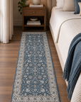 Persian Blue Paisley | Home Accessorie | 2x6 ft rug,2x6 ft runner,2x6 runner,bed runner,bedroom accessories,bedroom decor,bedroom rug,bedroom runner,bedside decor,bedside rug,bedside runner,blue bedside runner,blue Persian rug,blue rug,blue runner,chenill