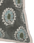 Olive Bloom Velvet Embroidered Cushion