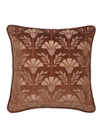 Rust Bloom Festive Embroidered Cotton Cushion