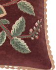 Maroon Rose Velvet Lumbar Cushion