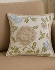 Rose Vine Embroidered Cushion