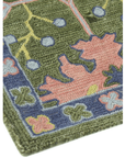 Close-up detail of Peach Lemon Oushak hand tufted wool rug showing intricate motifs