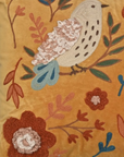 Mustard Meadow Aviary Velvet Cushion – 14x20 inches