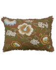 Ochre Paisley Fringe Cotton Cushion