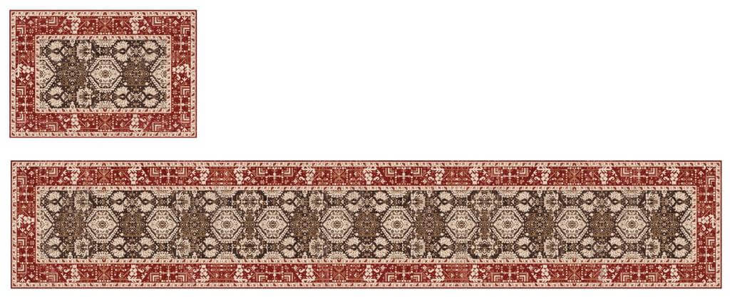 Aaira Grey Table Runner With Geometric Patterns