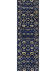 Royal blue Hand tufted runner with lemon yellow kilim pattern. (7474078187676)
