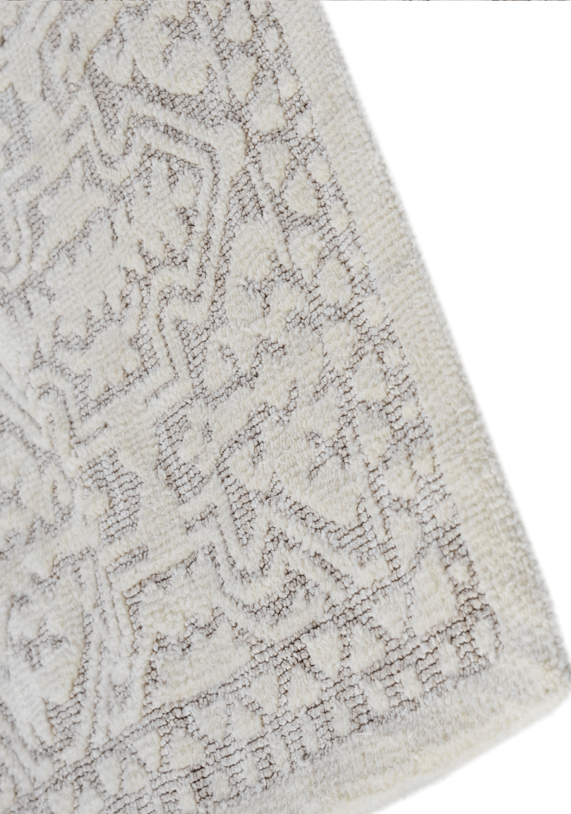 Ivory Frame – Microfibre Floral Rug