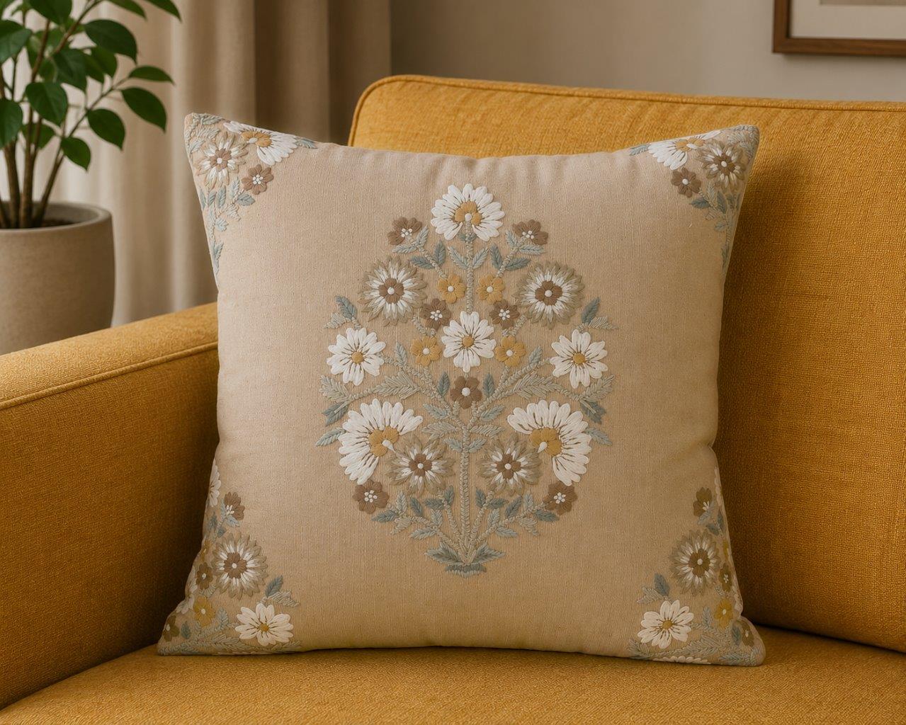 Mughal Bloom Medallion Cushion