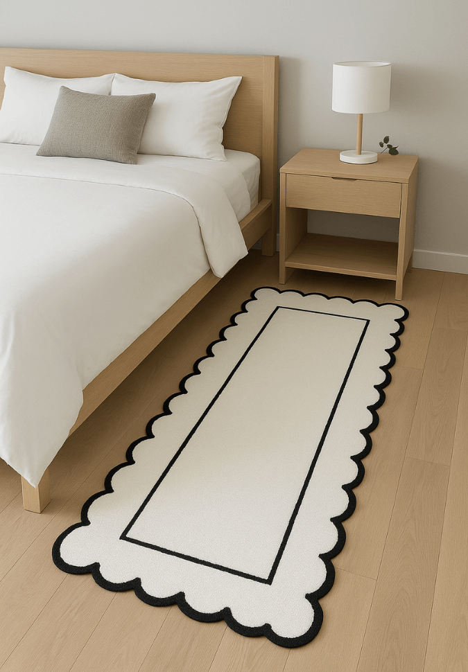 Luna Trim Rug - Elegant Scalloped Edging