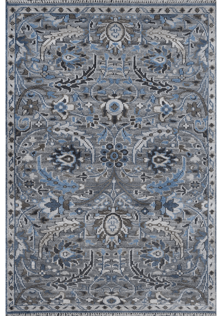 Ringlocka Rug Rasika Hand-Knotted 5x8FT Wool Rug in Elegant Tones