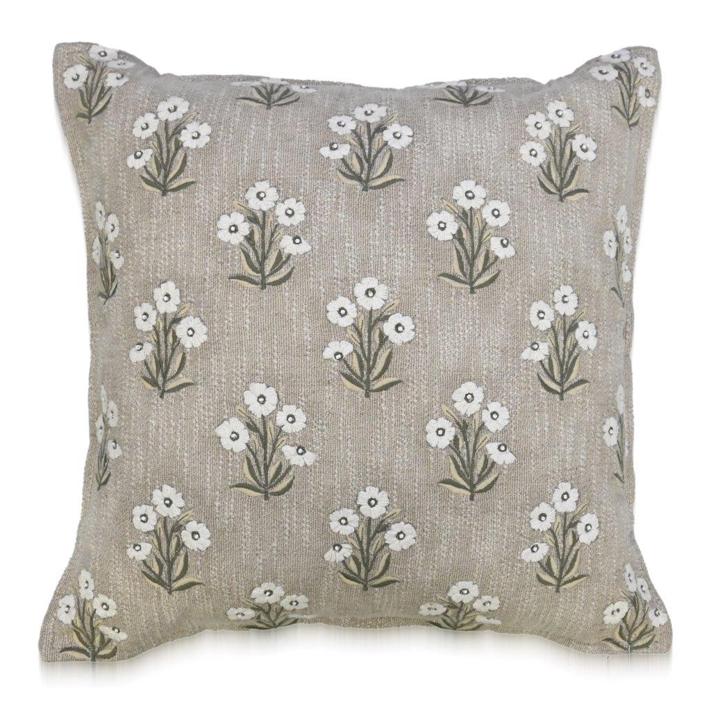 Floral Boota Embroidered Cushion