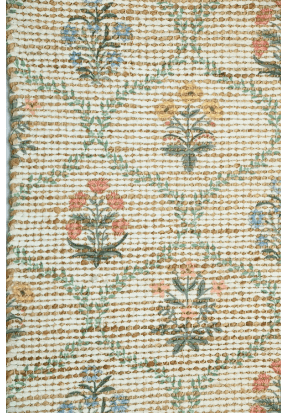 Textile pattern with floral design on a textured background
