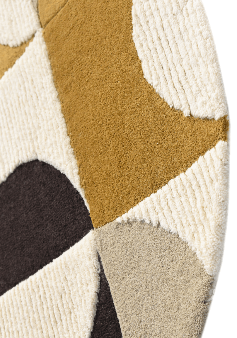 Ochre Oval – Shaggy Wool Rug