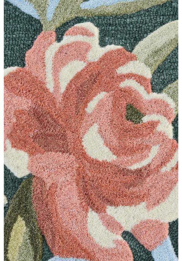 Elegant 5*8ft Padma Rug - Lotus & Checkered Design