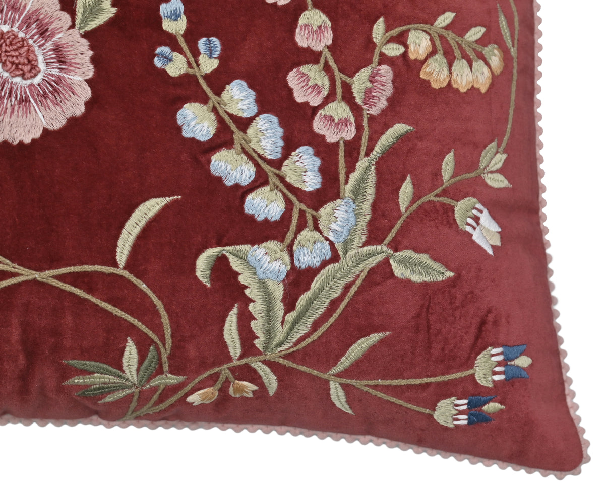 Crimson Bloom Paisley Velvet