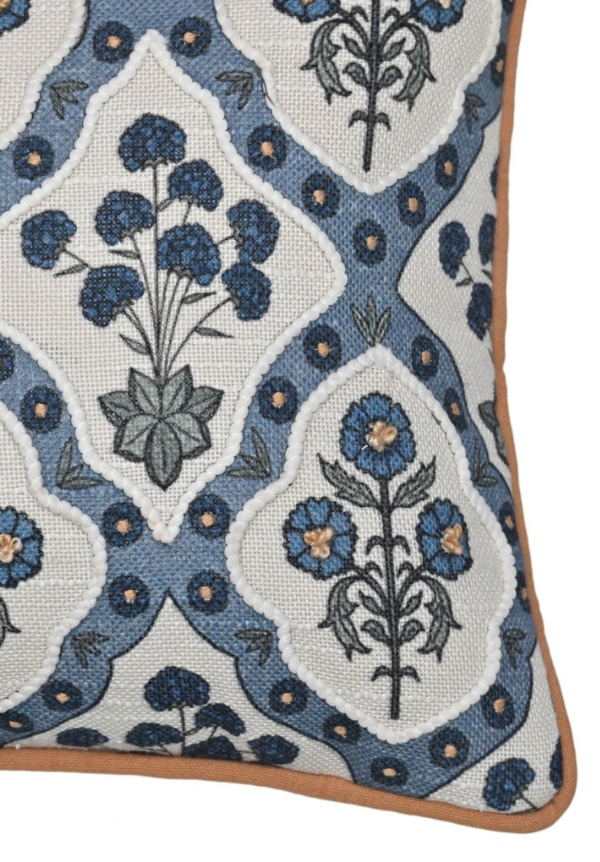 Azure Bloom Printed PET Lumbar Cushion