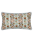 Turquoise Suzani Ari Embroidered Lumbar Cushion