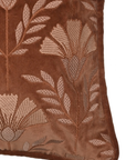 Rust Bloom Festive Embroidered Cotton Cushion