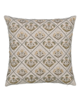 Olive Trellis Cotton Linen Embroidered Cushion