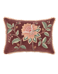 Maroon Rose Velvet Lumbar Cushion