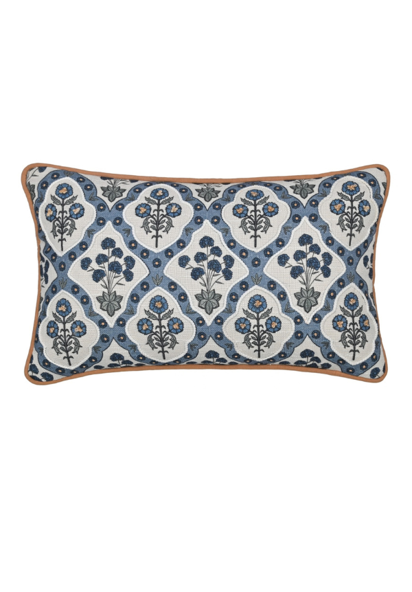 Azure Bloom Printed PET Lumbar Cushion