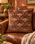 Rust Bloom Festive Embroidered Cotton Cushion