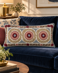 Rustic Halo Hand Embroidered Lumbar Cushion