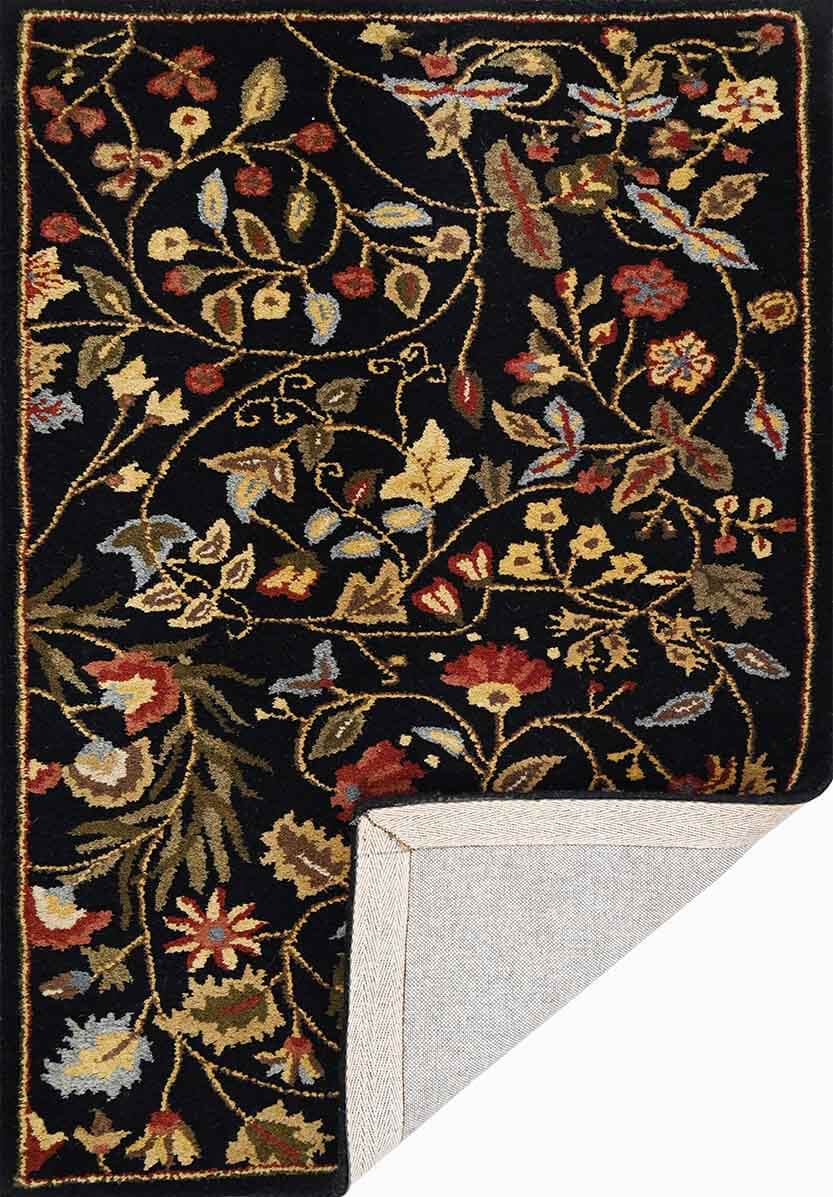 Black Tree Rug Black garden - Elegant Hand Tufted Wool Rug