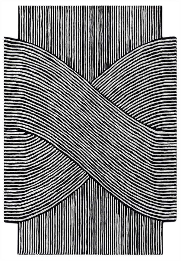 Black and white abstract pattern with criss-crossing lines
