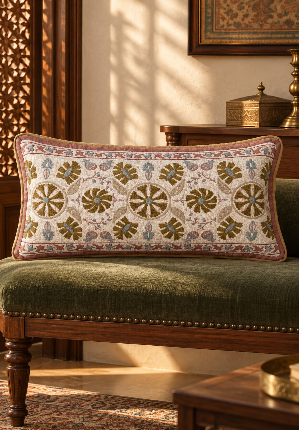 Suzani Heritage Printed Lumbar Cushion