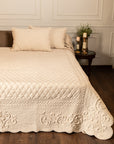 Quartz Beige Bed Spread Cotton