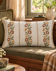 Dusty Bloom Embroidered Cotton Cushion