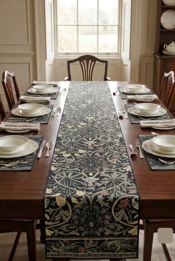 Midnight Floral Table Runner