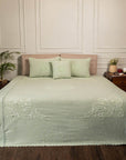 Mint Green Bed Cover Cotton Slub