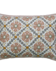 Decorative pillow with floral pattern on a white background