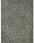 Olive Persian Loop Hand Tufted Wool Rug 5x8 Ft front view by The Blue Knot