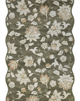 Olive Chintz Scallop Dhurrie