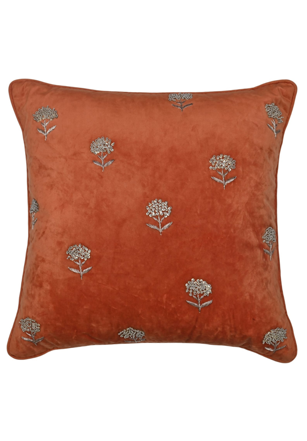 Terracotta Bloom Velvet Cushion