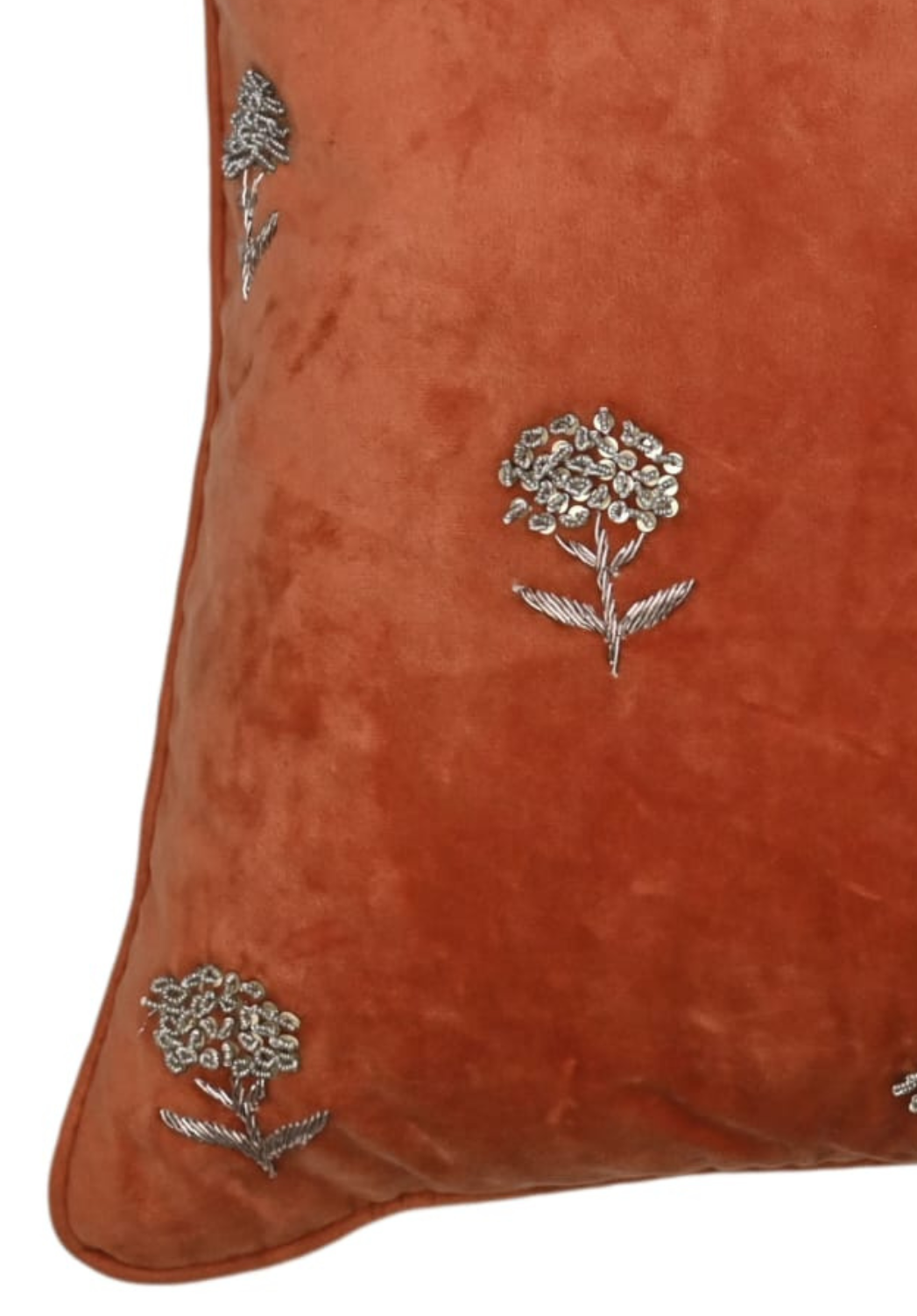 Terracotta Bloom Velvet Cushion