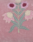 Blush Garden Floral Velvet Lumbar Cushion – 14x20 Inches