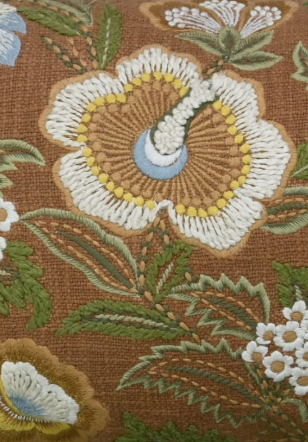 Ochre Paisley Fringe Cotton Cushion