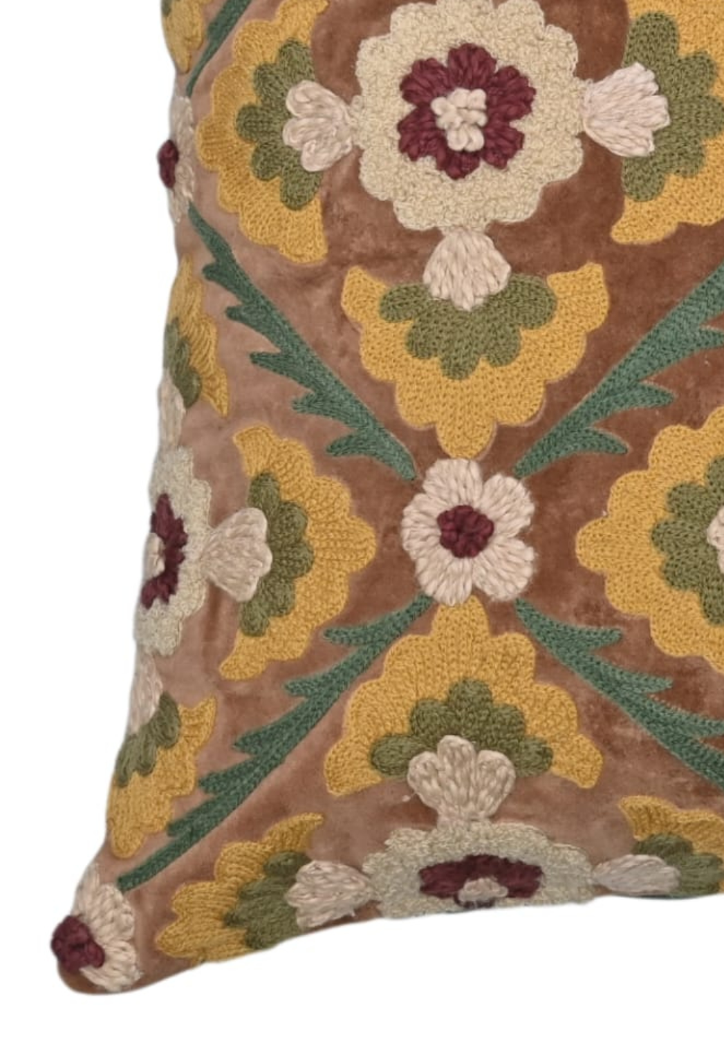 Mustard Meadow Aviary Velvet Cushion