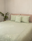 Mint Green Bed Cover Cotton Slub