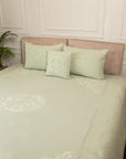 Mint Green Bed Cover Cotton Slub