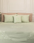 Mint Green Bed Cover Cotton Slub